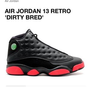 Jordan 13 Retro Dirty Bred Red Black size 8men